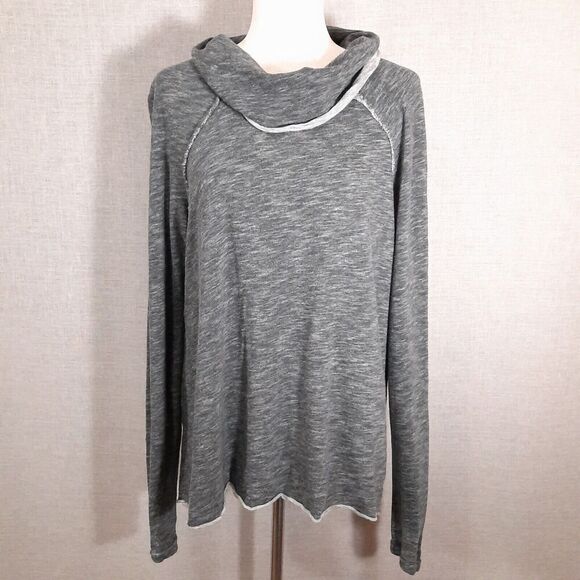 Free People Tops - Free People FP Beach Two Body Raglan Tunic Top Sweater Cowl Neck Gray One Size